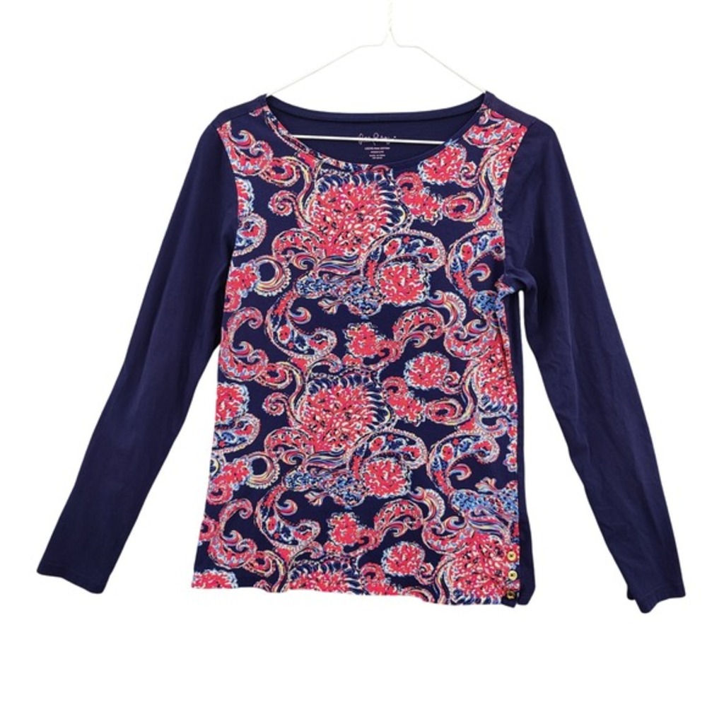 Lilly Pulitzer Women‎ Preppy Coastal Luxe Colorful Halibut Baily Top M Paisley